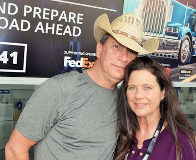 Arkansas-based owner-operator Weaver, pictured with his wife, Carol Ann, who managed to schedule upward of 20 booth performances daily for Bill at the Great American Trucking Show this year in Dallas (aka ‘The Bill Weaver Show’). The new record is available for purchase and download via online music retailers and via CD direct from BillWeaverMusic.com.