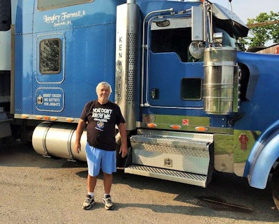 Small fleet owner Dewey Langley and one of his power units.