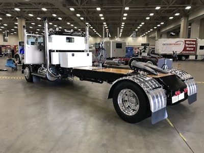 The truck’s wheelbase is currently 220 inches, but Glomb says it was originally 256 inches. He cut three feet off of it during his rebuild.
