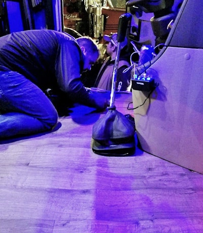 Laws getting closer to wrapped up with the 2015 Coronado install at MATS. “This owner-operator’s eyes lit up once he saw the finished product,” Laws says. “He also requested to leave the passenger seat out so it would open up the cab a bit more for his German Shepherd, ‘Daisy.'”