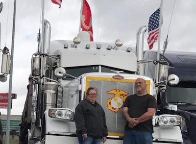 Melissa Hatfield, who rides with her boyfriend Nick Como, is senior administrator for the Truckers for Truckers Facebook group.