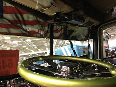 Fuller shows his American pride and support for the U.S. military with his custom-painted visor.