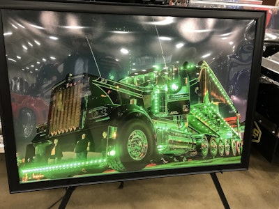 A photo Manning had next to his truck at GATS shows the dump’s 410 Trux Dual Revolution lights, all of which are individually wired, lit up.