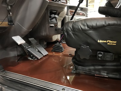 Ramirez painted the floors brown and also added diamond-plate pedals.