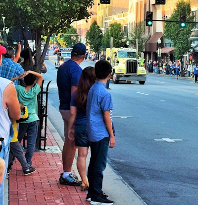 Donnie and Beverly Ledgerwood of Birch Tree, Mo., bid $18,000 to claim the lead spot in the convoy, a record for the first-place bid itself.