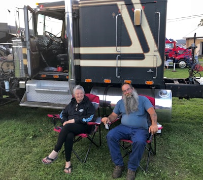 Pictured here are Rachel and Don Booth, who brought along their project truck. According to Mr. Booth, the truck, also an A model Kenworth, since repainted, had appeared in Smokey and The Bandit II.