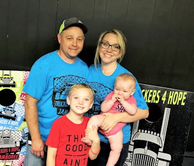 Jason and Prella Smith and their children at the Truckers 4 Hope Jamboree benefit event in Pennsylvania.