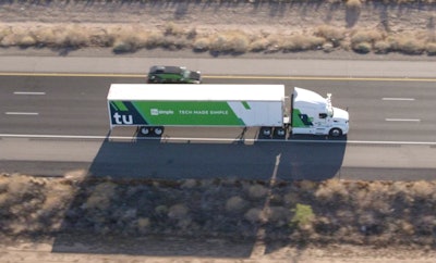 TuSimple is using Peterbilts at Level 4 autonomy to haul commercial cargo daily along I-10 in Arizona.