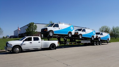 AT&T vans going to Cali