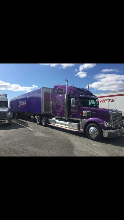 Atlas Trucking Eight Axel Trailer with Unit # 12 Peterbilt