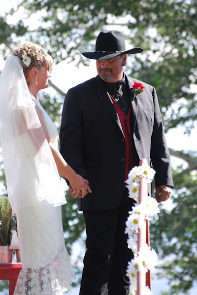William and Mandi Jo Pinheiro got married on their trailer Sept. 14, 2013.