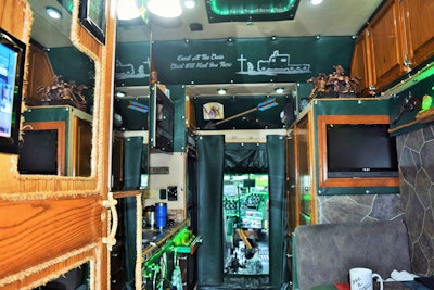 The interior has all the accents of a lived-in home, clear evidence of Phyllis Snow’s influence since she joined Daniel with a CDL shortly before purchasing the unit. Find many more interior views in the video.