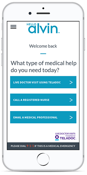 Hello Alvin is a healthcare network that offers 24-hour access to doctors and nurses.