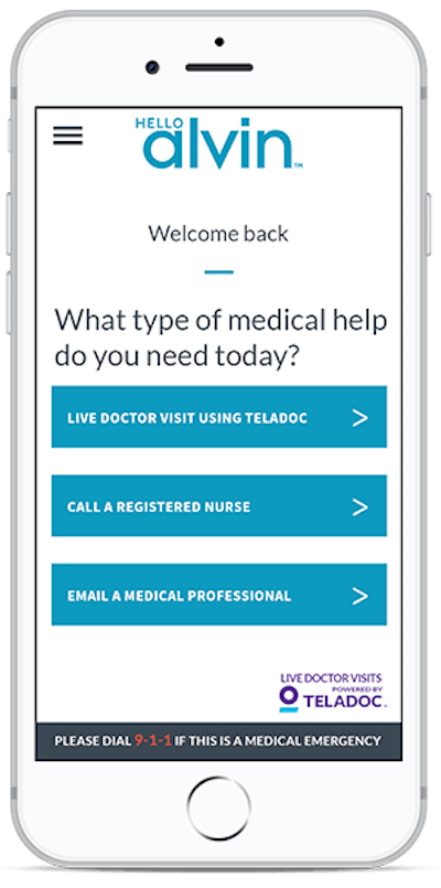 Hello Alvin is a healthcare network that offers 24-hour access to doctors and nurses.