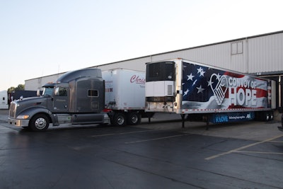 Leicht drove his truck and Christenson Transportation’s trailer to Convoy of Hope in Springfield, Missouri, to load up with supplies for victims of Hurricane Florence this year.