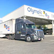 semi truck outside of olympic training center