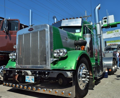 Snelson’s 1972 Peterbilt 359, with years of work put in since he purchased it several years ago from Alfred Burrows, also of Wann. Burrows passed this year in August at age 79, and was well-known in Wann as owner of Burrows Trucking. This Pete was among his first trucks, Snelson says, used to pull dozers and other equipment in a construction business when Burrows first purchased it in 1974 from the initial owner.