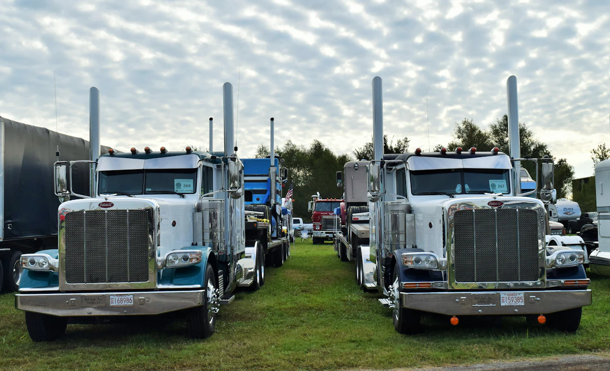 The '61 needlenose and '74 cabover Petes — and a pair of 389