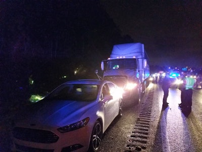 The car and truck of two men involved in a road rage incident in Nashville, Tennessee. (Metro Nashville Police photo)