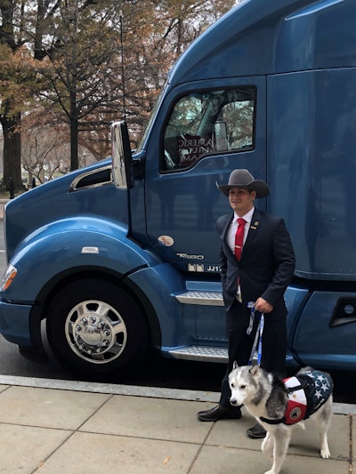 Werner driver Quinton Ward was named the winner of the Transition Trucking: Driving For Excellence Award. (Image Courtesy of Kenworth)