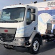 Peterbilt’s battery-powered Model 220EV has a 100-mile operating range. The truck is meant for urban applications like city delivery.
