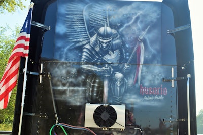Detail of the back-of-cab muraling.