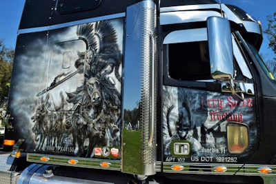 Detail of the passenger-side illustrations.