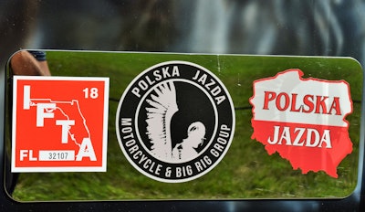 Stetz is the founder of the Polska Jazda (which he translates to “Polish Ride”) motorcycle and big-rig enthusiasts group — he showed at 10-4 parked directly behind another member of that group, Robert Budzik, whose custom Kenworth T2000 readers got a closer look at a couple weeks back here. Two-three times a year, Stetz says, the group gets together in Georgia, Tennessee, the Carolinas or other locale to ride two-wheeled together. This year, in July, when we spoke last October, Stetz was beginning to lay plans for a trip to Poland for much the same, ending a two-week motorcycle journey at a big truck show that happens there annually.