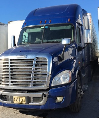 One among 11 tractors and 15 reefer trailers Firstway Logistics Trucking uses the COOP by Ryder platform to rent to other carriers when equipment is idle.