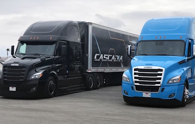 The 2020 Freightliner Cascadia, pictured here, will come standard with a SAE Level 2 automation rating. Daimler wants to deploy SAE Level 4 trucks within 10 years.