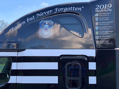 The truck is named “Fallen but Never Forgotten” to honor fallen police officers.