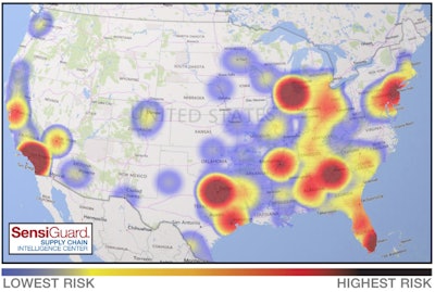 Cargo thefts were down 19 percent in 2018 compared to 2017. California accounted for 26 percent of total thefts.