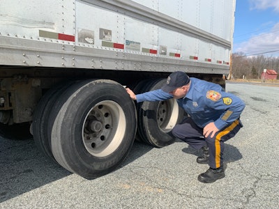 Delaware State Police and Maryland State Police joined forces to target truckers bypassing the U.S. 301 toll road. (Delaware State Police photo)