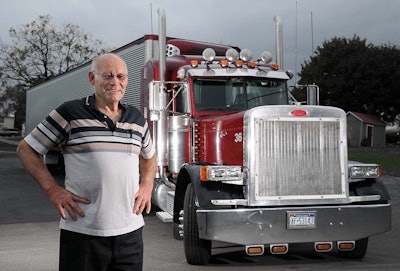 David Stump, named an Overdrive Trucker of Trucker of the Month in 2010, was still hauling meat in his Peterbilt 379 into December.