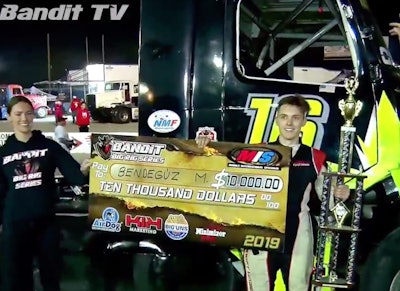 Bandit Series rookie racer Bendeguz Molnar earned $10,000 for his win Saturday at Mobile International Speedway.