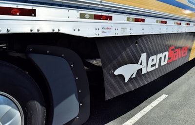 For an a van-trailer-hauling owner-op, side skirts can be an effective early aero addition — as can simply reducing the trailer gap behind the tractor. Albert recommends not angling the front of the skirts such as they are done here to conform to the positioning of the FlowBelow fairings behind the drives.