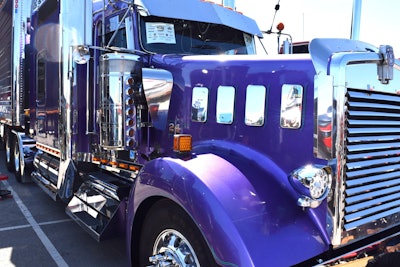 John Jaikes, owner of Precision Transport, brought his 1999 Kenworth W900L to the truck beauty show at MATS. The truck is known for its signature hood vents.