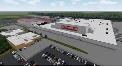 This rendering from Kenworth shows what its Chillicothe manufacturing facility will look like once the painting addition is completed.