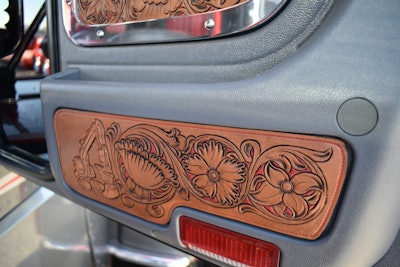 Each panel includes a nod to Harry Hammett in some way or another, such as the tractor in this one on the passenger door.