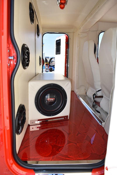 Love added a 6,000-watt stereo system to the rig.