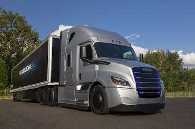 Freightliner’s eCascadia, was introduced last year. Nielsen says the company will have a fleet of about 50 electric trucks running tests this year.