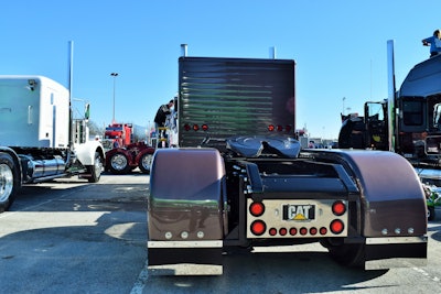 In the process of reconditioning the vehicle the frame was sandblasted and repainted, beginning with thick primer of a type also used for bridge supports that sit in water, Howard says. He’s hopeful for good longevity, as he notes in the video. Full fenders were sourced from Talladega Fiberglass, the stacks from Lincoln Chrome, and factor step covers made by 4 State Trucks.