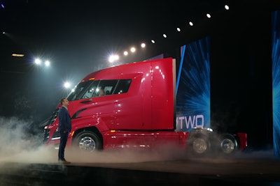 Nikola founder and CEO Trevor Milton debuted the Nikola Two tractor Tuesday at a company event in Scottsdale, Arizona.