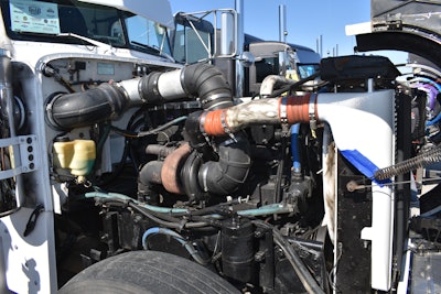 The truck is powered by a 525-hp Cummins N14.