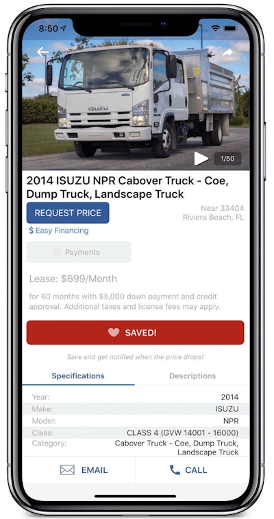 Commercial Truck Trader launched a mobile app for buying and selling used trucks and trailers.