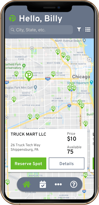 The TruckPark app is available standalone on both Android and iOS devices.