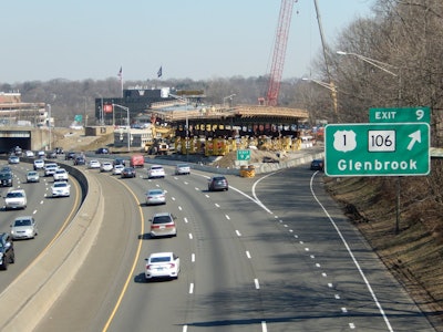 I-95 at exit 9 (Route 1) will close on the weekends of May 31 and June 7 as crews replace the Route 1 bridges over the interstate. (CTDOT photo)