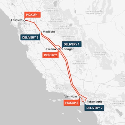 An example of a route packaged by Convoy’s reloads function.