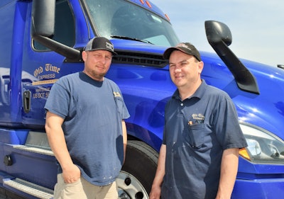 Mark White (pictured, left, with his brother Mitch) of Old Time Express has noticed his ELD provider, Omnitracs, actively upsells to its customers analytics products based on aggregated ELD data. Such secondary products are a new revenue stream for many ELD providers. Omnitracs declined to be interviewed by Overdrive for this story.