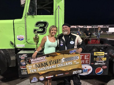 Small fleet owner Allen Boles picked up his first Bandit Big Rig Series win on July 13 at Lake Erie Speedway in North East, Pennsylvania. (Bandit Series photo | Facebook)